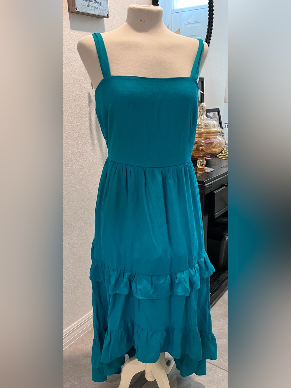 Trixxi Teal Tiered Ruffle Sundress